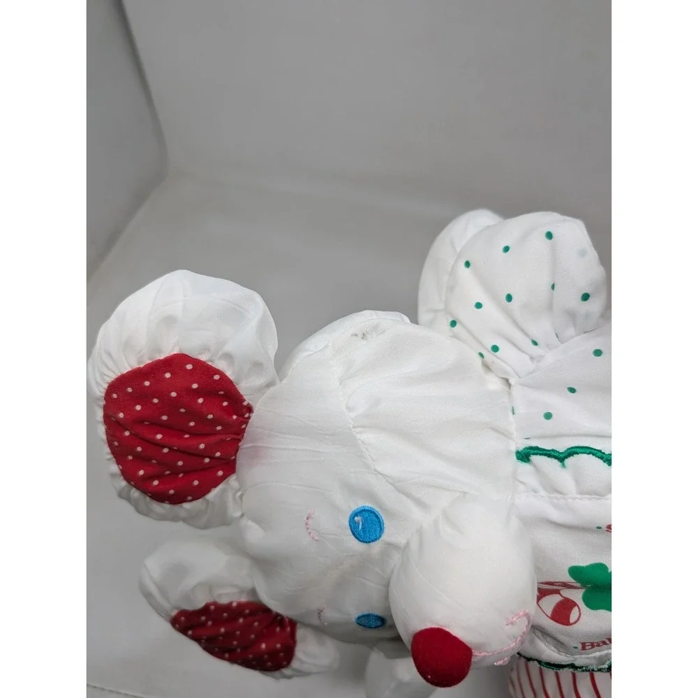 Fisher Price Puffalump Baby's First Christmas Mouse Plush Rattle Lovey 90s VTG